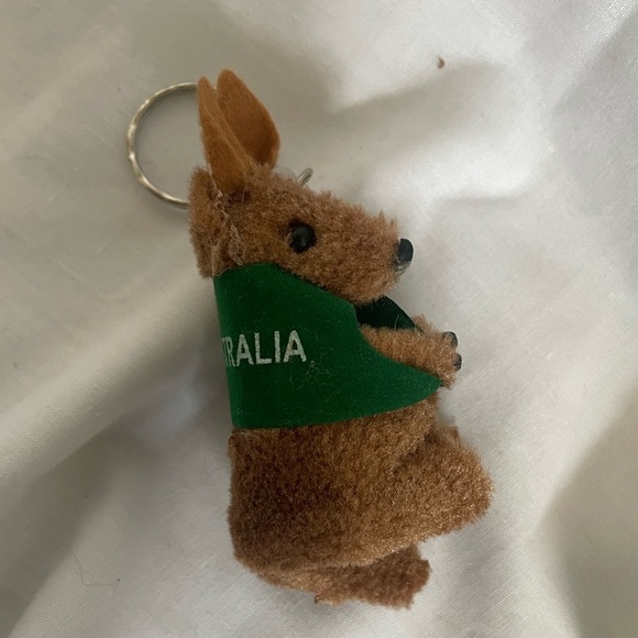 Vintage Australian Souvenir Kangaroo Keyring Clip-ons Key Ring Keychain Set Of 7 - Picture 2 of 6
